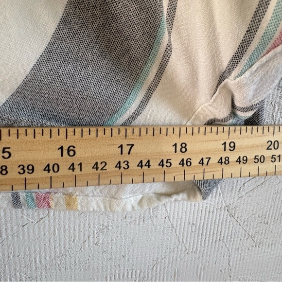 Style Envy Cropped Colorful Striped Button-Down Tie Front Blouse Single Stitch S - Picture 12 of 16